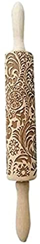 Rouleau à pâtisserie en bois gaufré. Rouleau à pâtisserie gravé à motif de fleurs. Outil de bricolage 3D rouleau en bois cuisson pétrissage outil. Pour biscuits pâtisserie décoratif