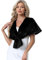 Allegra K Damen Winter Stola Braut Hochzeit Faux Fur Shawl Wraps Kunstpelz Schal Schwarz S
