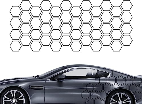 Ceolup Autowaben-Seitenaufkleber - Aufkleber mit geometrischem Muster und süßen für die Seitenkarosserie des Autos - 40 * 200 cm / 15,75 * 78,74 Zoll Sechseckige Waben-Autoaufkleber-Dekoration