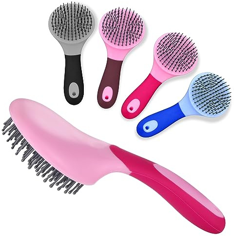Zhehao 4 Pack Mane and Tail Brush Mane and Tail Horse Bog Brush with Grip Random Color