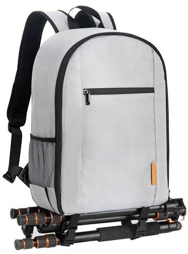 TARION Kamerarucksack Klein Fotorucksack Kameratasche: Kamera Rucksack Kompakt Kamerarucksäcke Leicht Foto Rucksäcke Spiegelreflex mit Wasserdicht Regenschutz für Spiegelreflexkameras(TB-M,Grau)