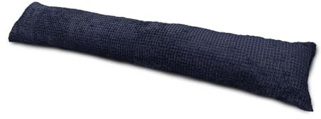 rucomfy Fabric-Filled Heavy Door Draught Excluder - 88cm Long Under Door Seal Energy Saving Draft Blocker Weather Proof Guard - Noise Reduction - 88cm x 18cm x 15cm (Waffle, Navy Blue)