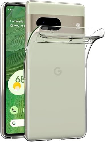 Captor Cover Trasparente per Google Pixel 7, Custodia TPU in Silicone Flessibile Morbida e Sottile, Protezione di Alta Qualità con Bordo Rialzato per Schermo e Fotocamera
