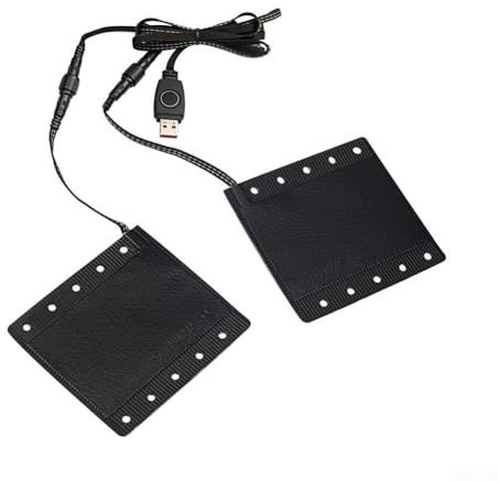 Zoegneer Lot de 2 poignées chauffantes, 5 V USB pour guidon de moto avec interrupteur étanche, noir