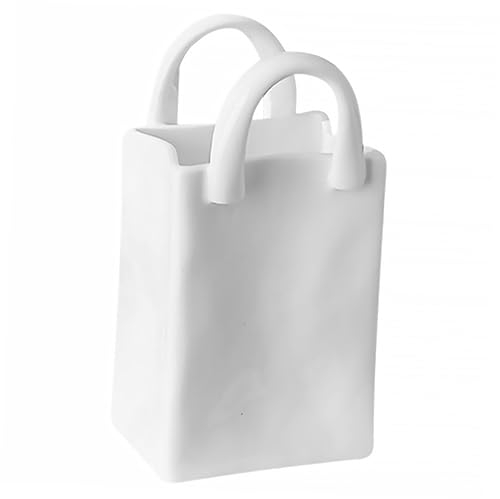 Ciieeo Blumenvase Aus Keramik in Taschenform Großvolumiger Stifte Und Pinselhalter Dekorationsbehälter Für Blumenarrangements Schreibtisch Und Zimmertischdekoration