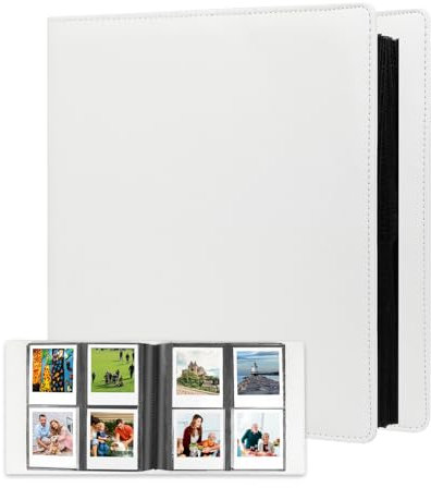 192 Pockets Photo Album for Fujifilm Instax Wide,Polaroid Now I-Type/OneStep/POP 2.0/SX70 /Lab Instant Camera, 3.5x4.25 inch Polaroid Original i-Type Film Album Book (White)