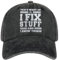 Jeasona Men's Baseball Cap - Dark Grey/Black - Unique Fix Stuff Cap for Men - Adjustable, Breathable, Cotton