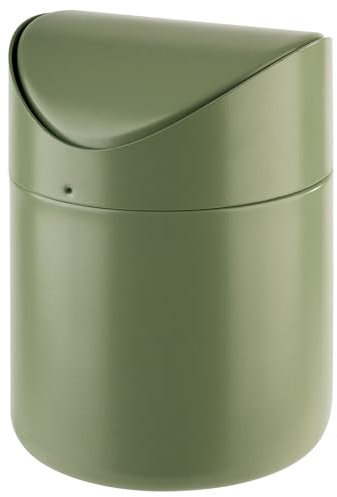 APS 40802 Tischrestebehälter in smoke Green, Ø 12 cm, Höhe 17 cm, mit Bajonettverschluss