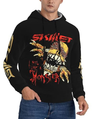 Śkillet%rock band Men's hoodie Classcal 3D print Hoodies Mens Pullover Hoodie Sweatshirt with Thermal Fleece Plush Lining for hiking travel，Small