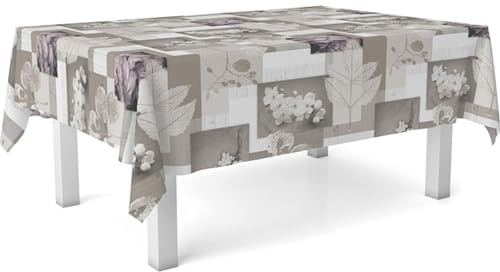 ECOMMERC3 Wachstuchtischdecke abwaschbar rechteckig 300x140 cm Zen Blätter | Für die längste Tafel im Haus, wasserdicht, nicht saugfähig, mit feuchtem Tuch abwischbar, in Spanien gefertigt