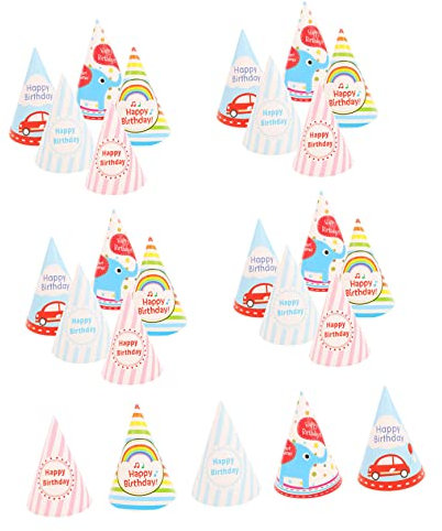 MUSISALY 25stücke Geburtstags-papierhüte Spitze Kegelhüte Für Kindergeburtstage Mit Befestigungsband Für Angenehmen Tragekomfort Dekorative Partyhüte Für Fröhliche Feiern Und Feste