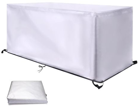 Abdeckungen für Gartenmöbel Wasserdicht, 420D Oxford Schutzhülle Anti-UV Abdeckplane für Gartentische Terrassenmöbel, Schwerlast Regenschutz und Staubfest Abdeckung Gartenbank 180x140x85cm