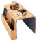 Sofa Tablett Armlehne Sofatablett mit Getränkehalter Armlehnen Tablett aus Holz Couch Ablage Faltbar Fernbedienung und Handy-Organizer Rutschfestes Sofa-Regal
