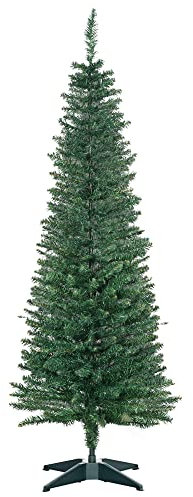 HOMCOM Albero di Natale Artificiale 150 cm con Rami Realistici, Albero di Natale Alto e Stretto con Base in Plastica, Verde