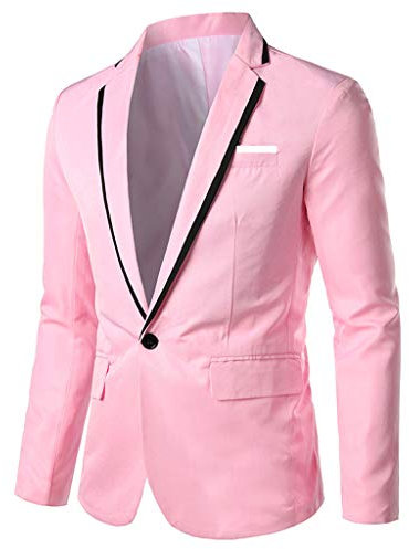 Veste de costume pour homme - Coupe droite - Veste de costume pour homme - Noir - Coupe droite - Gris - Coupe ajustée - Tailles S, M, L, XL, XXL, 3XL, Z Rose 6, 4XL