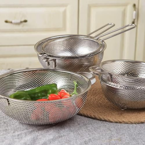 Maestro craft Long Handle Colander Sieve Kitchen Seafood Strainer Pasta 16 20 22 26 28cm 20cm