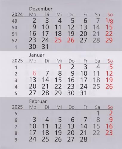 HiCuCo Ersatz-Kalenderblätter für 2 Jahre (2026 + 2027) - passend für 3-Monats-Tischkalender Stehkalender Aufstellkalender TypW (TypW1 und TypW2)