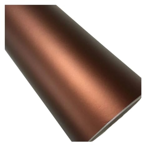 MEUIXT 10/20/30/40/50 Cm * 152 Cm Kaffee Chrom Matt Metallic Bronze Auto Vinyl Wrap Film Mit Luftkanälen Metallic Auto Film Wrap Aufkleber(Brown,10CM X 152CM)