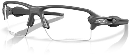 Oakley Flak 2.0 XXL OO9488 Rectangle Sunglasses for Men for Women, Steel / Clear to Black Iridium Transition, 63mm
