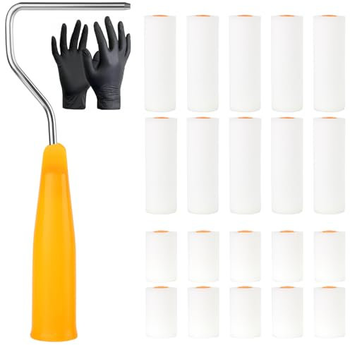 Nadinsta 27 Stück Farbroller Klein Set, 2 Zoll /5.1 Zoll Lackierwalze, Lackrolle Mit Farbrollerrahmen, 6/7cm Schaumstoff Lackrollen Für Lacke,Hoher Dichte Lackierrolle Für Möbel Malerei Und Renovierun