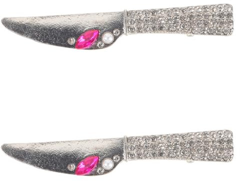 Ipetboom 2pièces Barrette à Cheveux Avec Accessoires Capillaires Forme De Couteau Et Fourchette Pour Et Cosplay