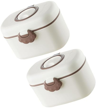 Abaodam 2-Pack Portable Milk Powder Dispenser Containers with Scoop Forks for Baby Formula Travel Storage Leak-Proof Milk Powder Holder 4.72X3.74X2.95In