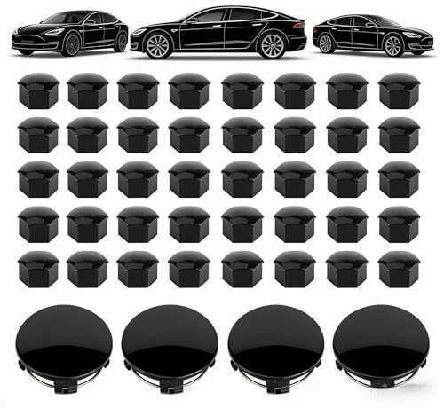 4 Stück Hub Center Cap Mit 20 Stück Rad Lug Nutsabdeckungen Passend Für Modell 3 Modell Y Modell S Modell X Radnabenkappe Zum Dekorieren Der Hubschrauben Und Schutz Vor Täglichen Schäden
