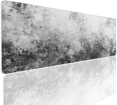 Tappetino Mouse XXL Gaming 1400x800x4mm, Tappetino Scrivania Impermeabile Antiscivolo Mousepad Grande Mouse Pad Mat con Bordi Cuciti, Desk Mat per Tastiera Computer PC Studio Laptop Casa White 4-1233