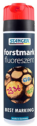 Stanger Forst Mark Fluor Neonrot 500ml Stop & Go - Kennzeichnung von Bäumen, Forstmakierspray, Wetterbeständig, Feuchtigkeitsgeeignet