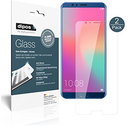 dipos I 2X Displayschutz klar kompatibel mit Huawei Honor View 10 Schutzfolie 9H Anti-Shock