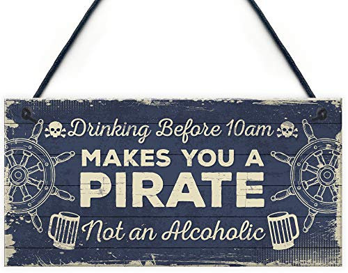 RED OCEAN Funny Nautical Home Bar Pub Man Cave Shabby Chic Plaque Beer Vodka Gin Gifts For Men