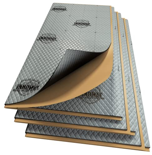 Innomat Silber 2 mm 3,3 qm Anti Dröhn Dämmmatte Selbstklebende Alubutyl, Auto Dämmung (Schalldämmung, Lärmschutz und Schallschutz für Kfz)