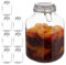 Relaxdays Bocal en Verre, Lot de 8, 3 litres, Conserves, Grand Pot, Hermétique, Fermeture étanche avec étrier, XXL, Transparent