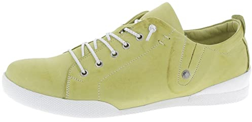 Andrea Conti Damen Slipper mit Zierschnürung sportiv seitlich Stretch 0345724, Größe:37 EU, Farbe:Grün