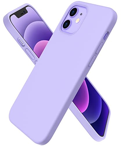 ORNARTO kompatibel mit iPhone 12 | 12 Pro 6,1 Silikon Case, Hülle Ultra Dünne Voller Schutz Flüssig Handyhülle für (2020) 6,1 Zoll Helles Lila