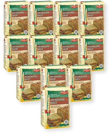 BIELMEIER KÜCHENMEISTER Brotbackmischung Mehrkornbrot 12 x 1000 g I Brotbackmischungen für Brotbackautomat & Ofen I Brot mit Backmischung ganz einfach