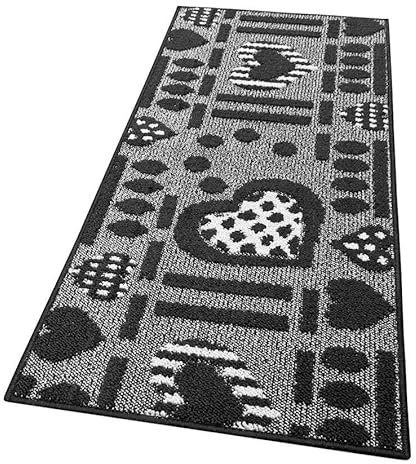 emmevi Tappeto Cucina Antiscivolo Cuori 3D Lavabile Moderno Varie Misure MOD.Clelia Dis.A 57X170 Grigio