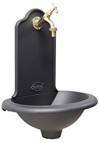 Fonderia Bongiovanni | Fontaine de Jardin | Fontaine Murale | Modèle Ronda | avec Robinet Laiton Poli 303L | pour Maison Jardin | Fontaine d'extérieur| Fontaine de Jardin extérieur