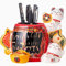LinaLife Fortune Japanische Glückskatzen, Maneki Neko, Blumentopf, Vase, Stifthalter, Keramik, rund, drehbar, Kunstbedarf, Organizer für Kochen, Utensilien, Kaktus-Topf