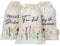 Papierdrachen 3 Leinensäckchen mit Bestickung - Osterverpackung Geschenkverpackung Tischdeko - Stoffsäckchen zu Ostern - Blümchen - 20x30 cm - Set 4