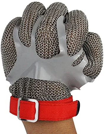 Schnittfeste Handschuhe Edelstahl-Ringhandschuhe, Anti-Säge-Schlachtmaschinen Anti-Schneiden Anti-Schneiden Anti-Schneid-Stahldraht-Arbeitsschutzhandschuhe (Size : S/A pack of one)