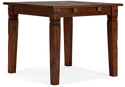 Woodkings Esstisch Catana | Kleiner Küchentisch 90x90 aus Massivholz | Holztisch für Esszimmer & Küche | Rustikaler Tisch mit erweiterbarer Platte