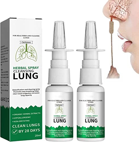 Sumcalio OnNature Bio-Kräuter-Lungenreinigung und -reparatur, Kräuter-Lungenreinigungsspray, Lungen-Detox-Kräuterreiniger-Spray für Raucher, klare verstopfte Nase (2 Stück), 20.0 milliliter