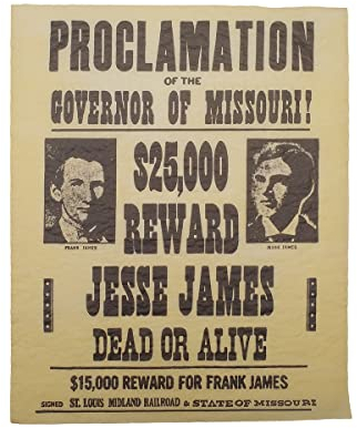 Treasure Gurus Outlaws Jesse & Frank James Wanted Poster Western Decor Pergamentpapier Home Bar Pub Wandkunst