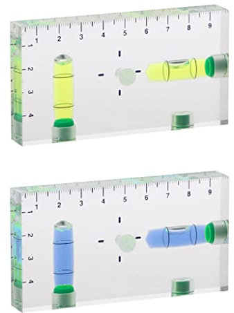 Reqeliou Cuboïde transparent de haute précision, niveau T-bulle, 95 x 51 x 13 mm, base magnétique, style unique
