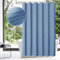 MitoVilla Rideau de douche en tissu gaufré lourd texturé pour décoration de salle de bain moderne, hôtel, spa, 183 x 183 cm, bleu clair de lune