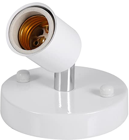 Douille D'ampoule, E27, Rotation à 180 Degrés, Lampe de Plafond Réglable Moderne, Base de Support D'ampoule, Douille de Support D'ampoule Murale(Blanc)