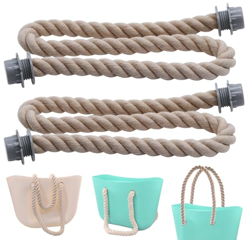 Runyu 2 PCS Seilgriff Taschenhenkel, 65 cm Henkel für Taschen, Baumwolle Taschengriffe für Handtaschen, Umhängetaschen (Khaki)