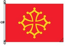 Stormflag Drapeau Languedoc Drapeau extérieur 150x225cm Drapeau Midi-Pyrénées - Occitanie 150cmx225cm polyester 110g/m2 avec trois crochets