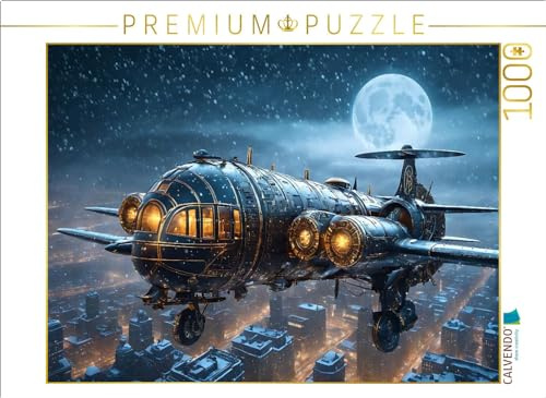 Puzzle · Airgleiter im Mondlicht | Steampunk Maschinenwelt · 1000 Teile · Lege-Größe 64 × 48 cm · CALVENDO Puzzle